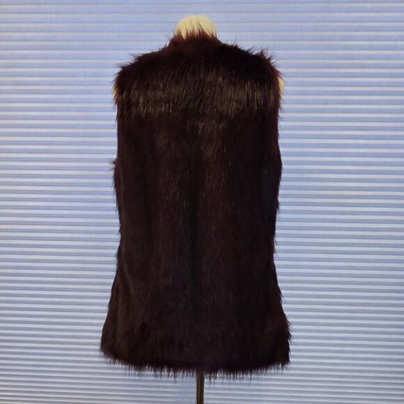 Burgundy Faux Fur Vest by REBA ~ NWOT - Picture 4 of 10